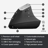 ماوس ارگونومیک عمودی حرفهای مدل Logitech MX Vertical M-R0074