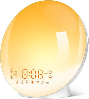 ساعت دیجیتالی زنگ دار چراغ خواب مدل Wake up light alarm clock jn01