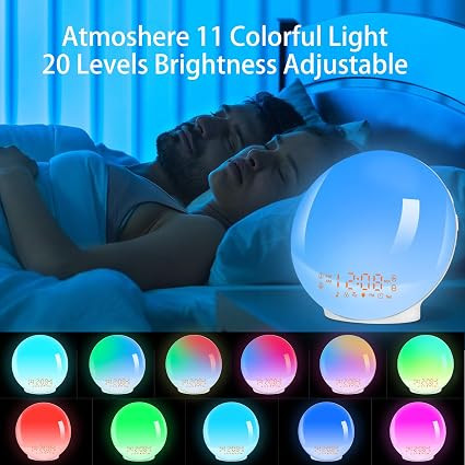 ساعت دیجیتالی زنگ دار چراغ خواب مدل Wake up light alarm clock jn01