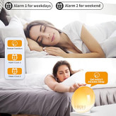 ساعت دیجیتالی زنگ دار چراغ خواب مدل Wake up light alarm clock jn01