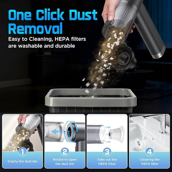 جارو برقی دستی شارژی مدل GARAID VAC104