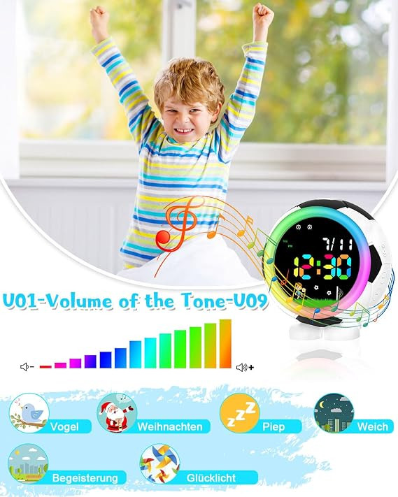 ساعت زنگدار کودکانه طرح فوتبال مدل football childrens alarm clock 536